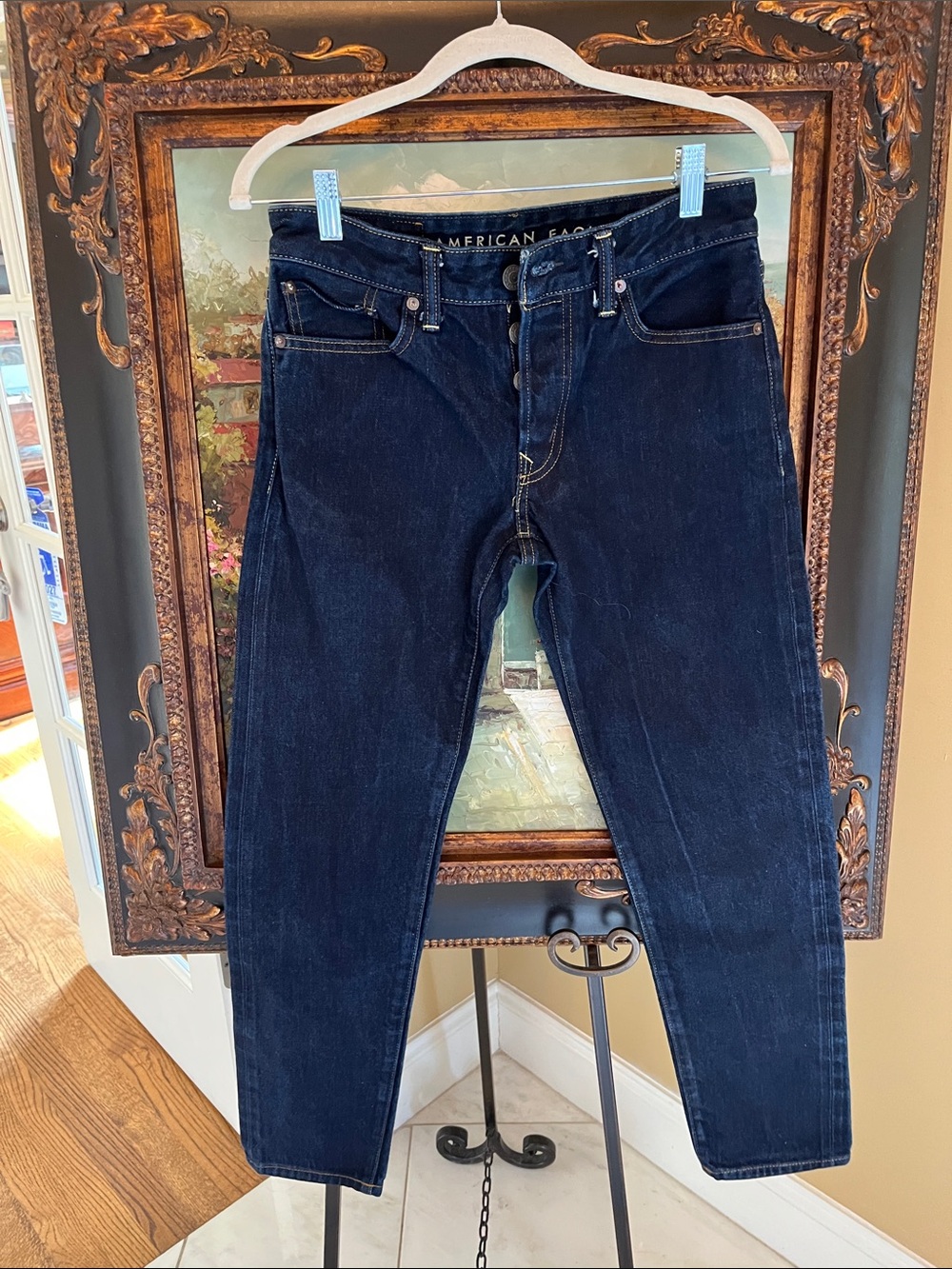 American Eagle Outfitters Women’s Dark Indigo Slim Straight Jeans